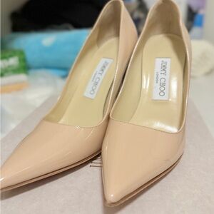 Jimmy Choo Beige Patent Leather Heels like new